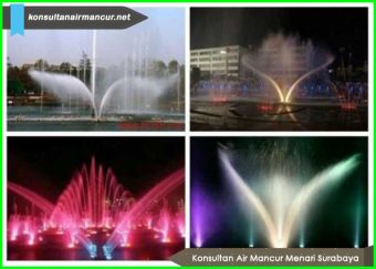 Air mancur mini menari indah dengan lampu warna warni