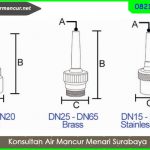 Jual nozzle air mancur murah stainless steel single shooting